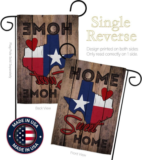 Texas Flag State Banner Home Sweet Home Decor Indoor Wall Art Patio Lawn Front Porch Room Decorations Outdoor Tapestry Yard Garden Sign Indoor Ame...