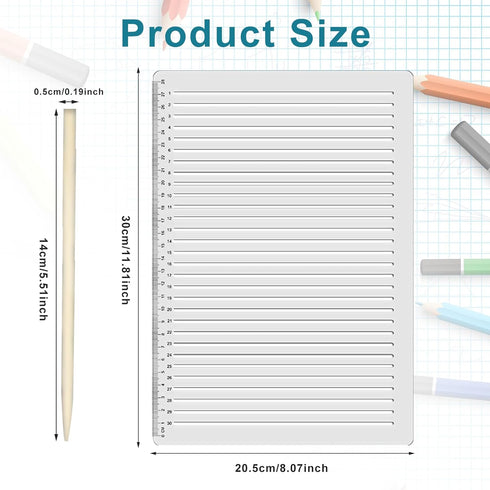 Line Stencil Straight Line Stencil 0.35inch Spacing Line Plastic Writing Guide Template Line Drawing Stencil Template for Journaling Scale Writing...