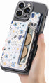 Stick on Wallet for Phone Case, Credit Adhesive Card Holder for Back of Phone Cases Flip Leather Zipper Flower Wallet Sleeve Compatible with iPhon...