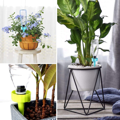 Plant Self Watering Spike,YIMIKE Plastic Self Watering Device with Slow Release Control Valve Plant Watering System for Vacation and Trip,Easy to ...