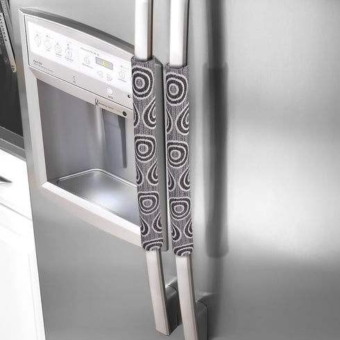 OUGAR8 Handmade Refrigerator Door Handle Cover-Catches Drips,Dust,Smudges and Fingerprints Leaving for Fridge Microwave Oven Handle Covers Home Kitchen Appliances Decoration (3pcs, Circle)