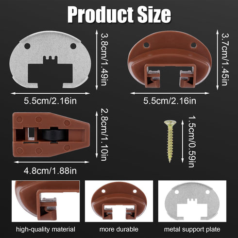 6 Sets Drawer Guide Kit, for Kenlin Rite-Trak II Enhanced Commercial Slide-in Drawer Slides Replacement Dresser Drawer Slides Repair Kit with Meta...