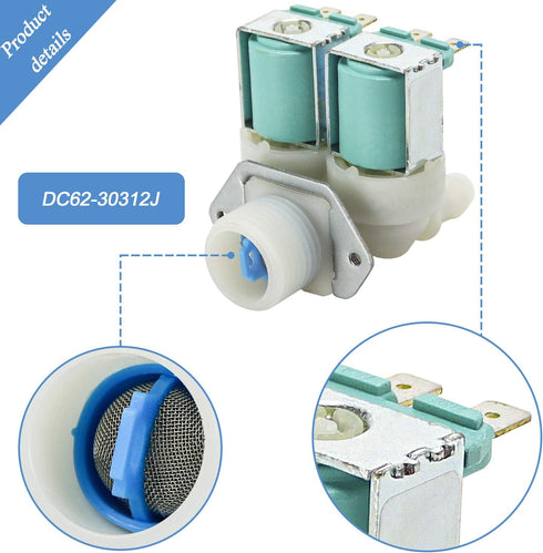 DC62-30312J & DC62-30314K Washer Cold and Hot Side Water Valve Set Replacement for Kenmore Samsung Washer 1810145 DC62-30314H AP4204535 by TOMOON