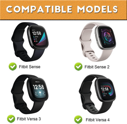 honecumi Compatible with Fitbit Versa 4 Watch Bands for Women Silicone, Bands for Fitbit Versa 3/ Fitbit Sense/Fitbit Sense 2 Smart Watch Replacem...