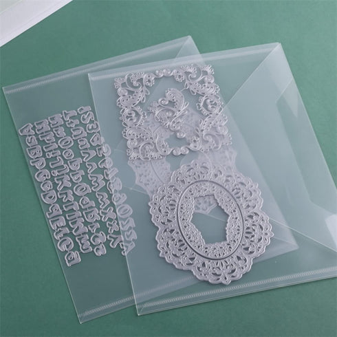 20 Pcs Large 11.5"X9" Stamp & Die Storage Pockets Resealable Clear Plastic Seal Bags Storagefor Cutting Dies Stencil Album Stamp Crafts for DIY Sc...