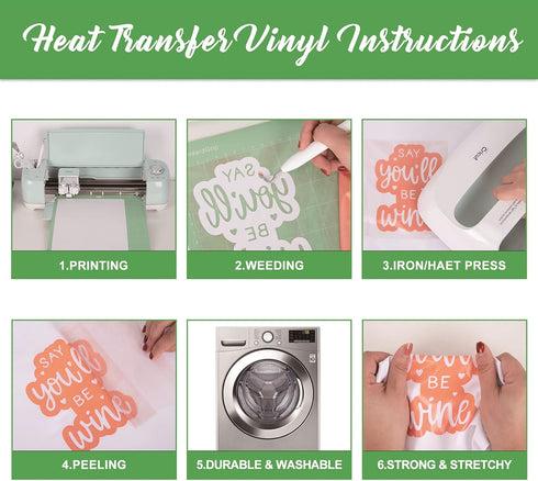 Whaline 12 Sheet Valentine's Day Heat Vinyl Transfer 12"x 10" Vintage Heart Rose Lip HTV Iron on Vinyl Pink Red Adhesive Craft Vinyl for DIY Craft...