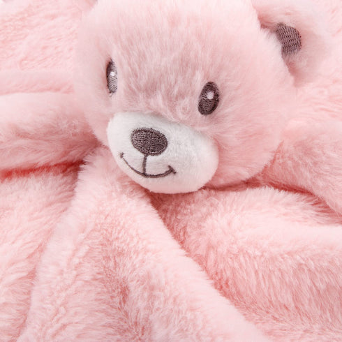 Bear Baby Security Blanket Soft Baby Lovey Fluffy Blanket for Girls Lovie Snuggle Toy Baby Cuddly Bear Stuffed Gift for Newborn Infants Pink 13.5 ...