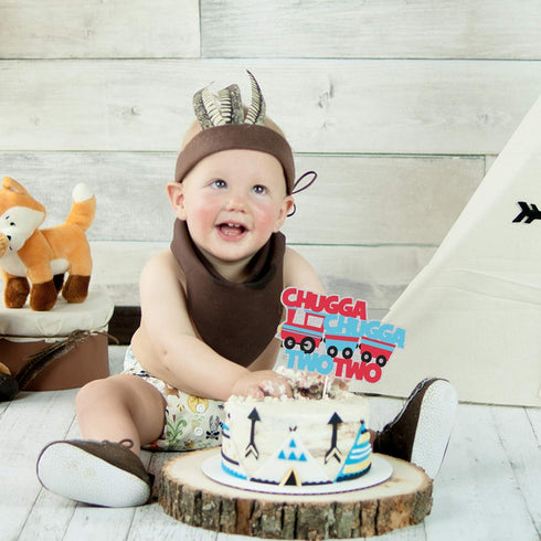 PANHUI Chugga Chugga Two Two Cake Topper,2nd Birthday Railroad Party Decorations,Train Birthday Cake Decora,Second Birthday Baby Shower Prop Party...