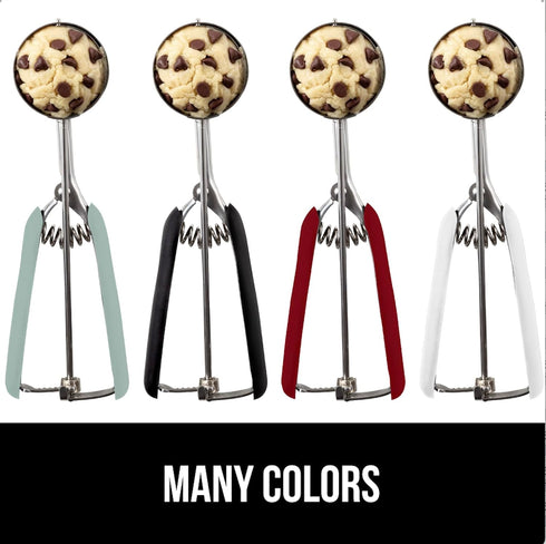 GORILLA GRIP Stainless Steel Cookie Scoop for Baking, 2 TBSP, Multipurpose Melon Baller, Meatball Spring Scoops, Perfect Portion Sizes, Easy Food ...