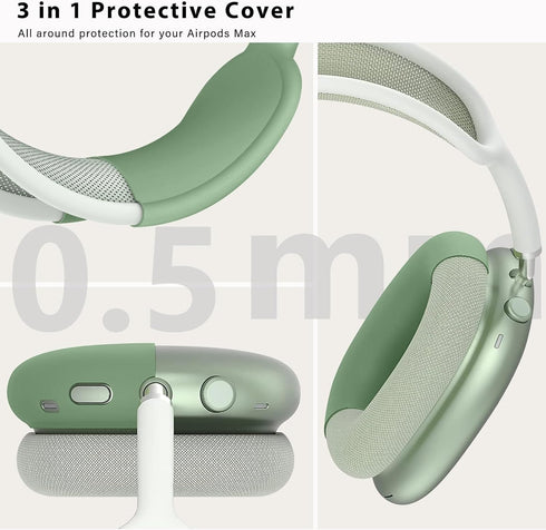 Case Cover for AirPods Max Headphones, Anti-Scratch Ear Pad Case Cover/Ear Cups Cover/Headband Cover for AirPods Max, Accessories Soft Silicone Sk...