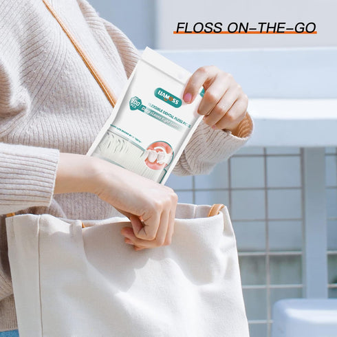 400 Count Dental Floss Picks-Tooth Picks Flossers for Adults-LIAMOSS No Break& No Shred Floss Sticks-Family Best Dental Oral Care Set(Pack of 4)...