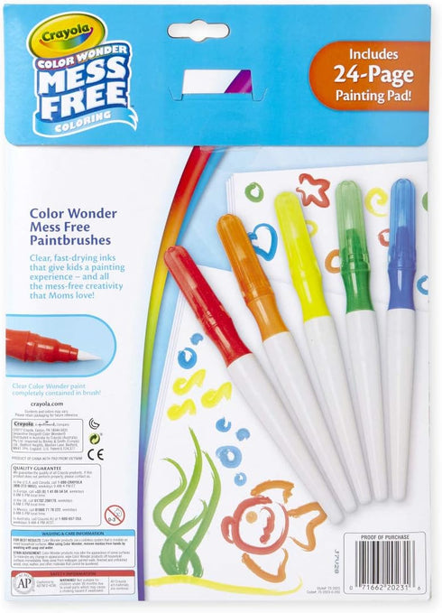 Crayola Color Wonder Paintbrush Pens & Paper, Mess Free Coloring for Toddlers, Painting Set, Toddler Arts & Crafts, Kids Gift...