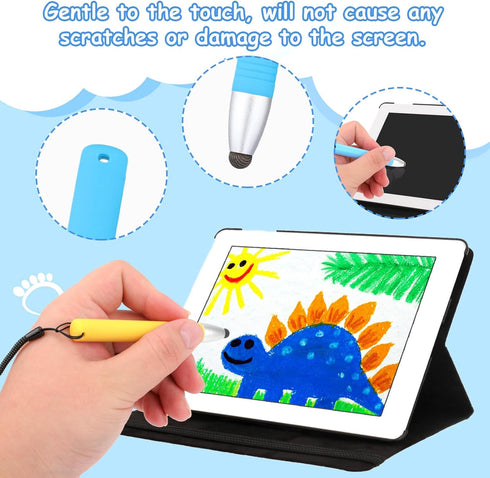 2pcs Kid-Friendly Stylus Pens for Touch Screens, Capacitive Stylus Pen with Spring Cord, Children's Stylus Pen Crayon Stylus Pen for Ipad Touch Sc...