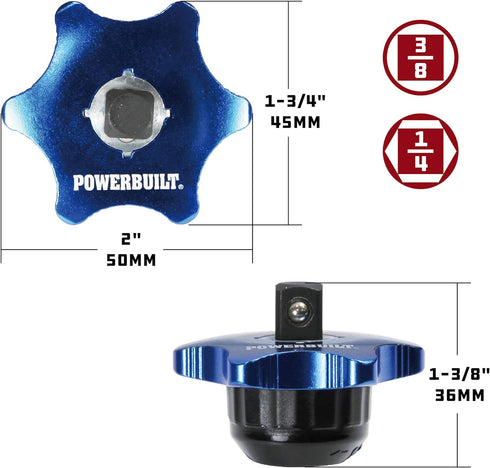 Powerbuilt 3/8 Inch Drive Palm Ratchet Handle, Finger Ratchet, Stubby Thumb Ratchet 2-in-1 for Tight Spaces - 941264...