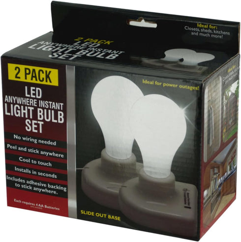 StealStreet SS-KI-OL966 LED Anywhere Instant Light Bulb Set, 2 Count (Pack of 1)...