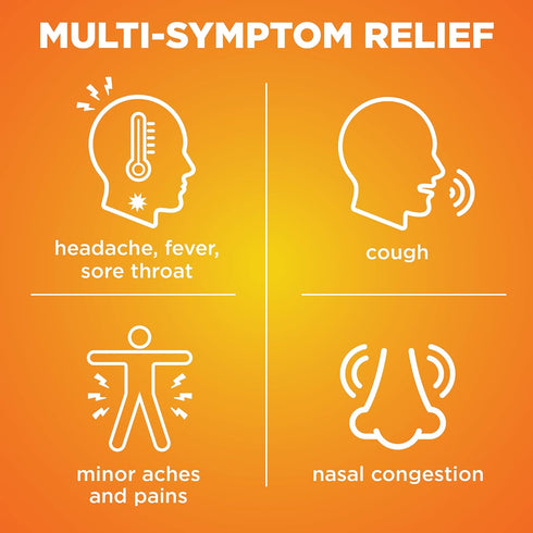 Amazon Basic Care Daytime Cold and Flu Relief Softgels, Non-Drowsy Cold Medicine, Relief of Pain, Fever, Cough, Sore Throat, Nasal Congestion, 24 ...