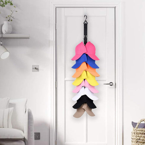 Closet Hanging Cap Organizer, 16 Baseball Cap Rack, Closet Hook Cap Holder Hat Storage Organizer - Keep Hats Cleaner Than a Hat Rack (1 Pack)...
