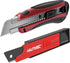 HAUTMEC 25mm Pro Heavy Duty Utility Knife Box Cutter with Extra 10PCS Rust Proof SK2H Black Sharp Blades, Autolock Slider, Sturdy Body for Industr...