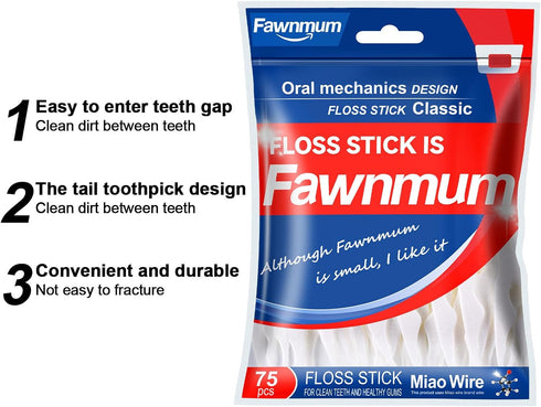300 Count Classic Dental Floss Picks - Strong, Unflavored, and Tough Dental Cleaners for Thorough Teeth Cleaning?75 Count * 4 Bags?...