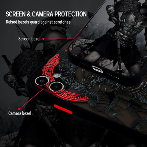 Cool Gladiator Phone Case with 3D Embossed Compatible for iPhone 12 Clear Frosted Trendy Phone Case...