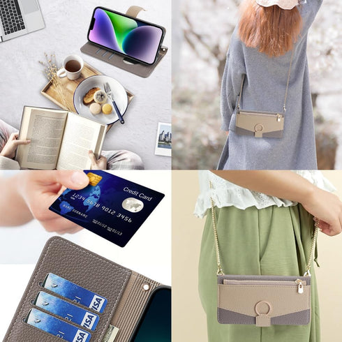 Asuwish Phone Case for iPhone 14 Plus 6.7 inch Wallet Cover with Screen Protector and Mirror Flip Cover Ring Card Holder Crossbody Strap Cell i-Ph...