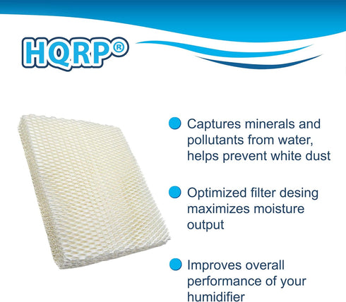 HQRP 2-Pack Wick Filter Compatible with Vornado MD1-0034 Replacement EV100, EV200, EVDC300, EVDC500, Evap2, Evap40 Evaporative Humidifiers