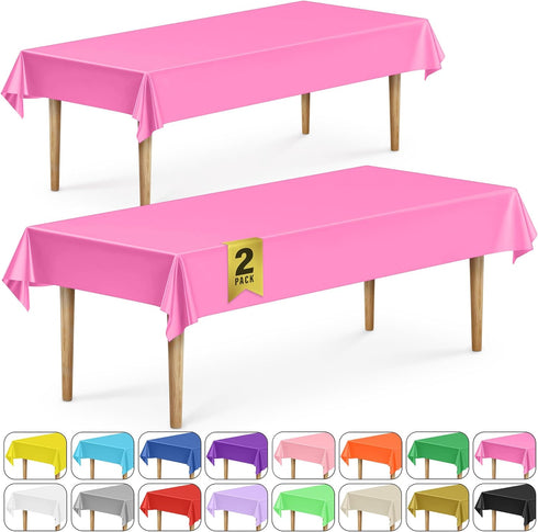 DecorRack 2 Rectangular Tablecloths BPA-Free Plastic, 54 x 108 inch, Dining Table Cloth, Rectangle Table Cover for Parties, Picnic, Camping and Ou...