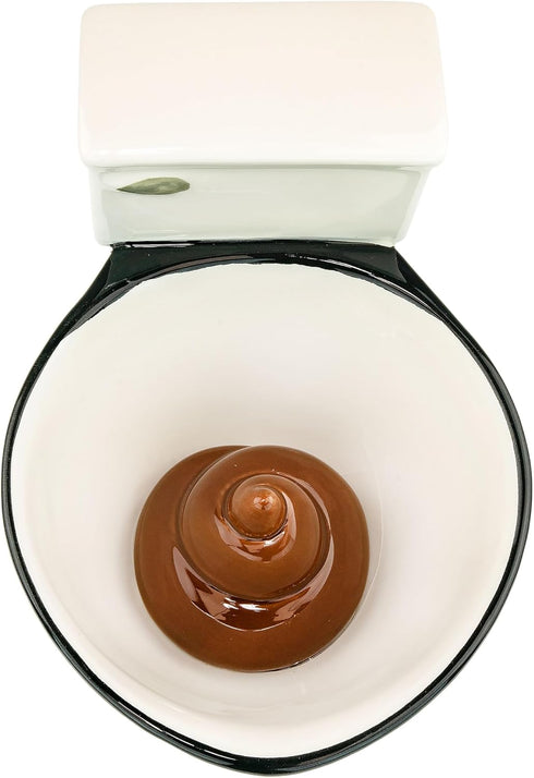 Fairly Odd Novelties Ceramic Toilet Coffee Mug - Now With Hidden Poop 11-Ounces, White...