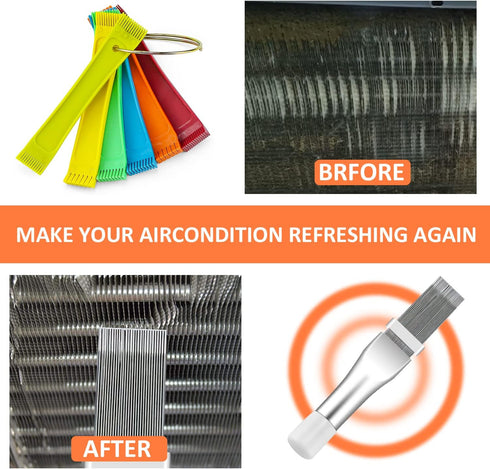 Cenipar 2PCS Air Conditioner Condenser Fin Comb Set Include FCR6 Fin Comb and Metal Radiator Fin Comb Compatible with Air Conditioner HVAC Fin Com...