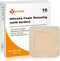 Carbou Silicone Foam Dressing with Gentle Border,4"x4" Adhesive Waterproof and High Absorbency Square Wound Care Dressing Bandage for Pressure Sor...