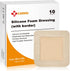 Carbou Silicone Foam Dressing with Gentle Border,4"x4" Adhesive Waterproof and High Absorbency Square Wound Care Dressing Bandage for Pressure Sor...
