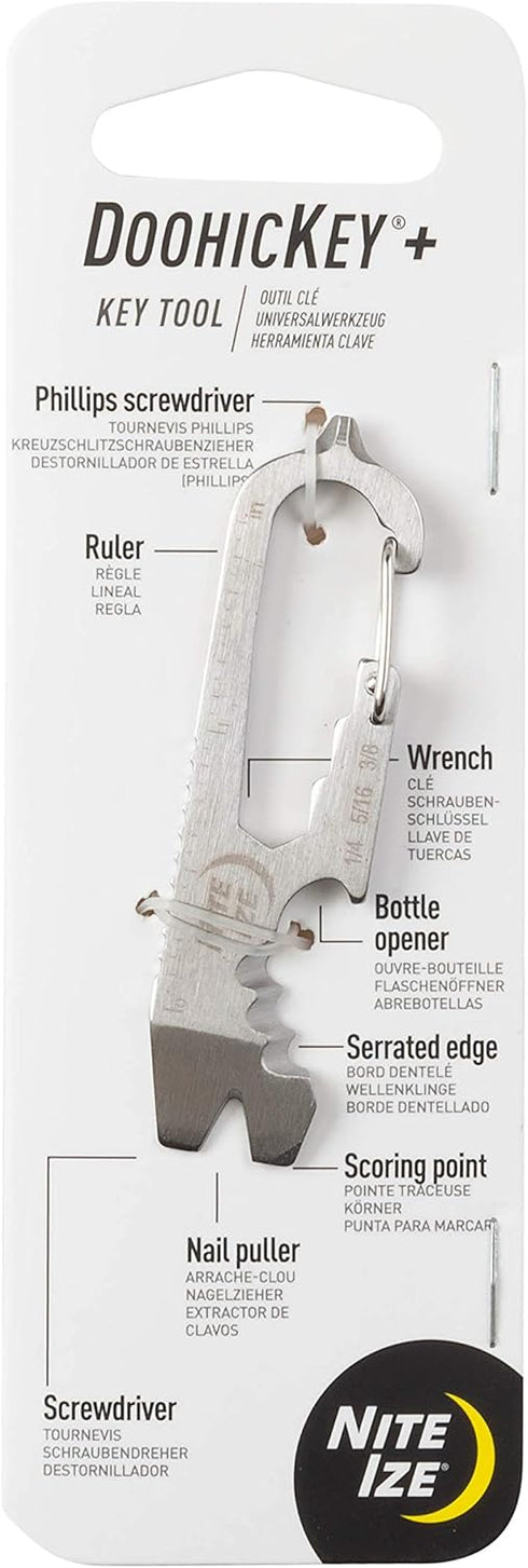 Nite Ize KMTSE-11-R3 DoohicKey Keychain Multi Tool, 1 Count (Pack of 1), Stainless Steel...