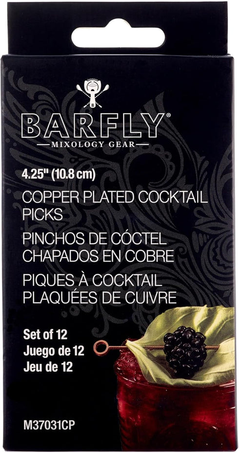 Barfly M37031CP Cocktail Pick, Circle Top, 4.25" inch Copper (pack of 12)...