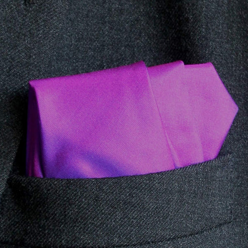 Fine Purple 100% Silk Pocket Square Full-Sized 16"x16"...