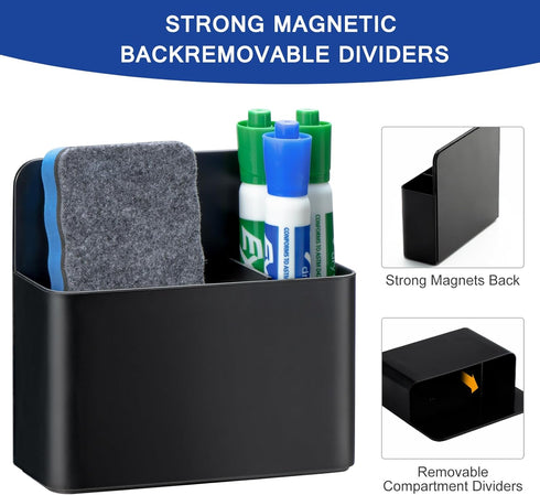Simetufy Magnetic Dry Erase Marker Holder, Whiteboard Marker Holder, Magnetic Pen Holder, Magnetic Marker Holder for Fridge, Whiteboard, Locker, M...