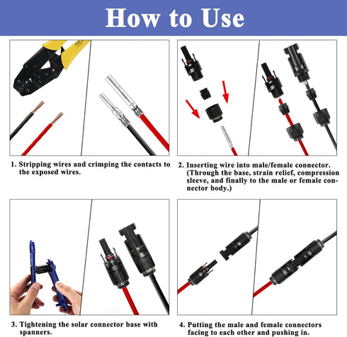 MUYI 42PCS Solar Panel Connector IP67 Waterproof Solar Connectors 1000V 30A Male/Female Plug with 2PCS Spanners (10 Pairs)...