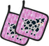 Caroline's Treasures BB7162PTHD Cow on Pink Polkadots Pair of Pot Holders Kitchen Heat Resistant Pot Holders Sets Oven Hot Pads for Cooking Baking...
