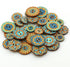 Wepetyo 400 Pcs Wooden Buttons, Mixed Random Blue Flower Painting Round 2 Holes Wood Wooden Buttons for Sewing Crafting(20mm,15mm,25mm)...