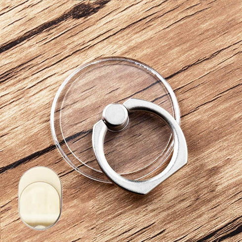 ZOSTLAND 1PC Transparent Clear Phone Ring Universal 360°Adjustable Phone Case Finger Grip Stand Holder Desk Stent Mount Car Hook Compatible with i...