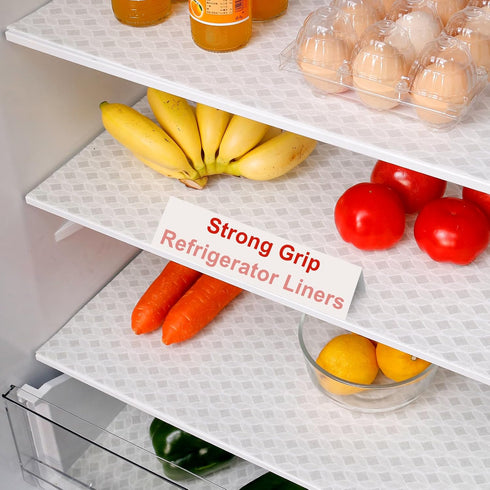 Cooyes Refrigerator Liners 12" x 24", Super Absorbent Strong Grip Fridge Liners Washable, Refrigerator Shelf Liner for Kitchen Cabinets, Non-Adhes...
