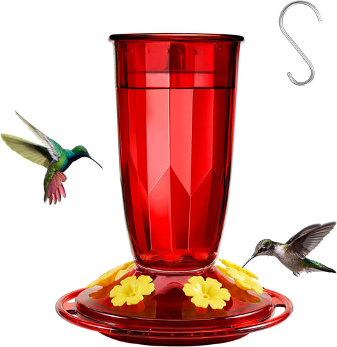 Kingsyard Hummingbird Feeder for Outdoors Hanging - 6 Bee Guard Feeding Ports & Built-in Ant Moat, Wild Bird Feeder for Outside Garden Yard Patio ...
