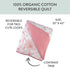 HonestBaby Light Weight Reversible Quilted Blanket, Sketchy Floral Pink, One Size...