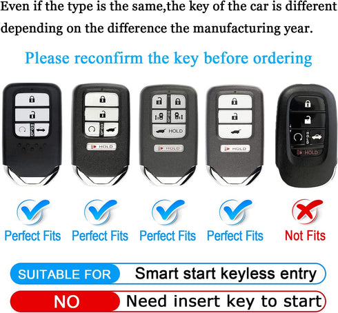 QBUC for Honda Key Fob Cover with Keychain,Soft TPU Full Cover Protection Key Fob Shell Compatible with Honda Accord Civic CRV HRV Pilot Odyssey P...