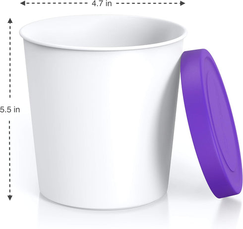 BALCI - Premium Ice Cream Containers (2 Pack - 1 Quart Each) Perfect Freezer Storage Tubs with Lids for Ice Cream, Sorbet and Gelato! - Purple...