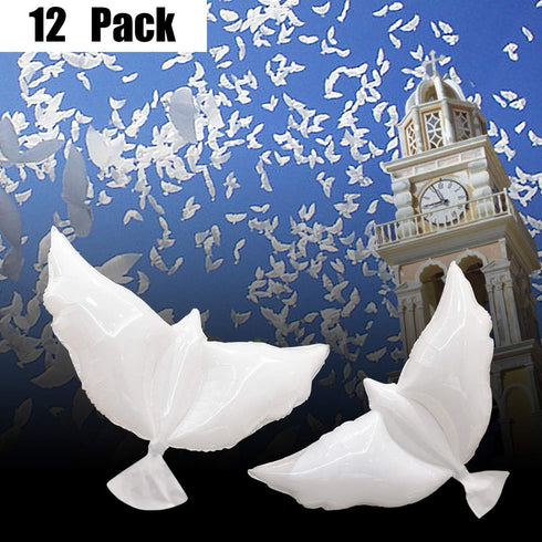 12-Pack Dove Balloons Memorial Release in Sky, Biodegradable White Angel Lanterns Funeral Party Decorations for Loss of Loved One, Celebration of ...