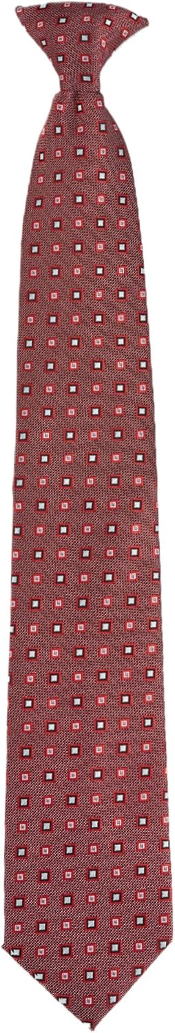 Jacob Alexander Men's Pre-Tied Diamond Pattern Clip-On Neck Tie - Red...
