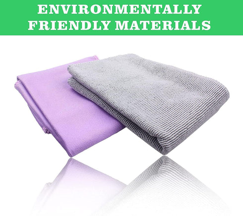 Window Cleaning Cloth, Glass Cloth, Cleaning Cloth, Streaks Schatches Free (Purple 1 Pack, Grey 1 Pack)...
