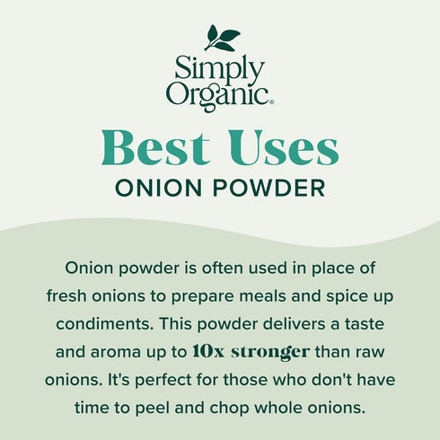 Simply Organic White Onion Powder, Certified Organic | 3 oz | Pack of 2 | Allium cepa...