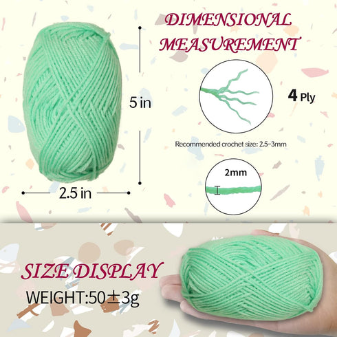 2 Pcs 100g Acrylic Yarn for Crocheting,Soft and Fluffy Crochet Yarn for Knitting and Crafts?4 ply Warm Yarn for DIY Slippers Cushions Dolls Bags B...