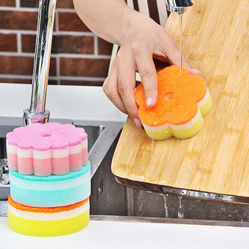 Individually Wrapped Sponge, Kitchen Dishwashing Sponge Multi-Purpose Mesh Net Scouring Pad, Odor-Free Sponge Wipes Suitable for Travel Apartments...